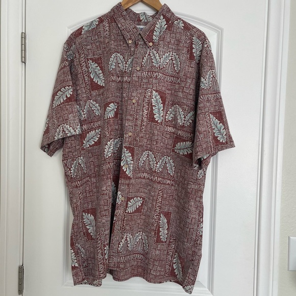 Reyn Spooner Men's XXL Hawaiian Aloha Button Down Shirt South Pacific Tapa Red - Picture 2 of 12